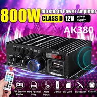 AK380/AK370 Power Amplifier Audio Karaoke Home Theater Amplifier 2 Channel Bluetooth Class D Amplifier USB/SD AUX Input