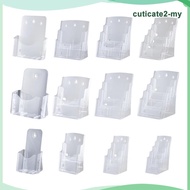 [CuticateddMY] Acrylic Brochure Holder Flyer Holder Rack Slanted Holder for Pamphlets Menu Office Re