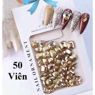 Pink Tea Angular Stone Cubes 50 Nail Stones - nailmishops