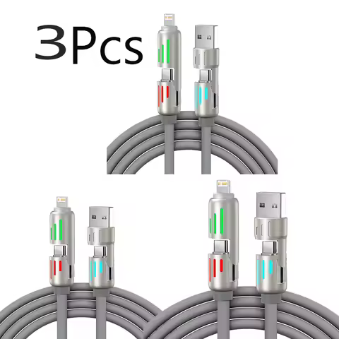 1/2/3Pcs 4-IN-1 240W USB Type C To USB C Cable PD Fast Charger Wire For iPhone 16 Pro Max 15 Xiaomi 