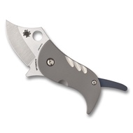 Spyderco Pochi Knife with Stainless Steel Blade with Titanium Handle - PlainEdge - C256TIP Spyderco
