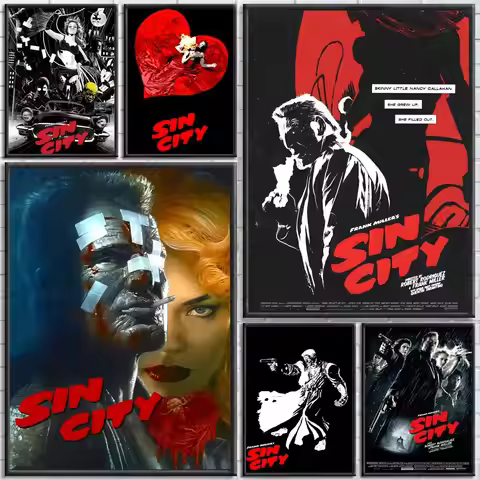 Movie Sin City Poster Poster Wall Sticker Waterproof Self Adhesive HD Art Bedroom Bar Decor