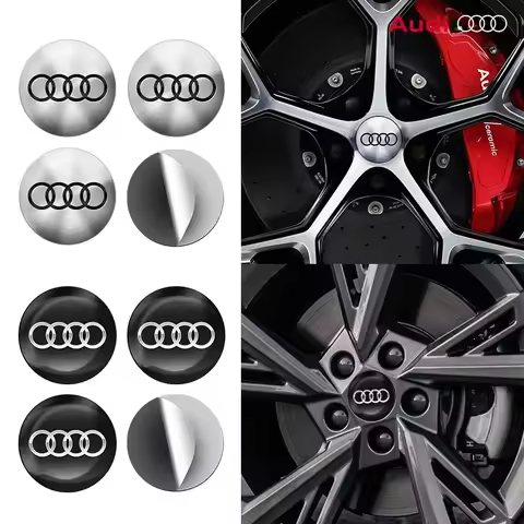 4pcs 75mm Car Styling 3D Metal Wheel Center Hub Cap Dust Cover Sticker for Audi A4 B8 8P A3 A5 A6 C7