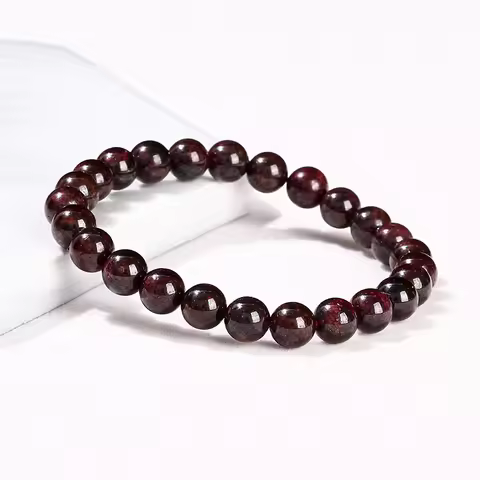 JD 1A Natural Garnet Stone Wine Red Beaded Bracelet Men Women Yoga Healing Balance Bracelets Jewelry