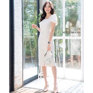 V85 เดรสยาวคอเหลี่ยมแขนตุ๊กตาใส่แล้วสวยลูกคุณมากกกกก