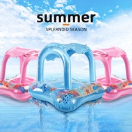 Children's Awning Seat Ring Floating Shade Sitting Ring Pool Supplies Inflatable Swimming Ring Seat Belt Awning