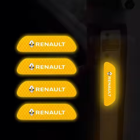 4Pcs Car Reflective Sticker Night Safety Warning Sign Shine Tape for Renault Sport Duster Megane 2 3