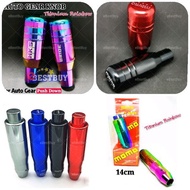 Car Auto Universal Gear Shift Knob BUTTON Push Aluminum Black TITANIUM RAINBOW myvi saga wira waja v