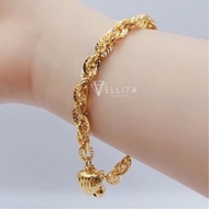 [VJ]NEW! Bracelet "Twisted Dangle Love" Bracelet 999.9 Gold Plated B52/B61/B67 <Rantai Tangan Persis