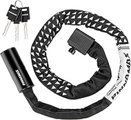 Bike Lock 3.28ft - ART Safety Rated Chain Lock - Heavy Cable/Chain Lock with Key for E-Bikes, Motorc