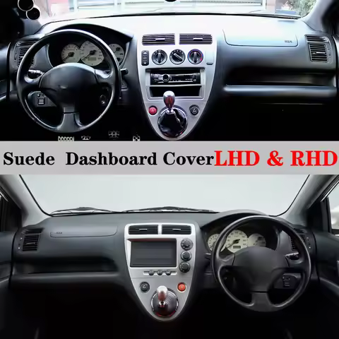 Suede Leather Dashmat Dashboard Cover Pad Dash Mat Carpet Car Accessories For Honda Civic Type-R UK-