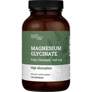 Pure Magnesium Glycine 500mg-Chelated Magnesium Supplement, High Absorption Capsules Sleep Aid, Glic