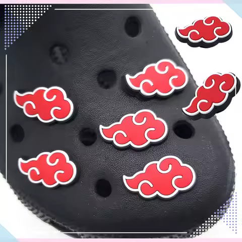 "Naruto merchandise, Akatsuki organization logo shoe charms, Crocs shoes with holes, buckle, DIY, me