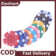 ziyulinyuk 10 Pcs ABS Plastic   Casino Texas Hold'em  Metal Coins 11.5g   Game Chip Set Accessories 