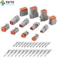 SUYO Car Connector, Grey Orange Plastic Automotive Multi Plug,  2/3/4/6/8/12Pin Waterproof Metal 2/3