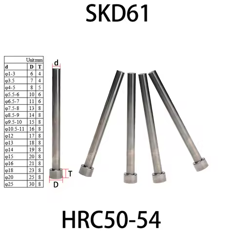 6*80/100/125/150/180/200/250/300mm SKD61 HRC54 Nitrogenization Treatment Heat-Resisting Mold Straigh
