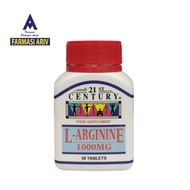 21st Century L-Arginine 1000mg - 30 Tablets
