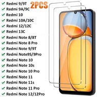 กระจกนิรภัยพรีเมี่ยม 2pcs Xiaomi 11 9S 10S ฟิล์มป้องกันหน้าจอสำหรับ Redmi หมายเหตุ 10 9 8 Pro 12 13C