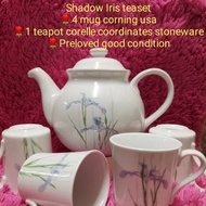 CORELLE SHADOW IRIS TEA SET