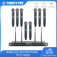 Phenyx Pro PTU-4000 Wireless Microphone System 8-Channel UHF Mic with Metal Handheld Wireless Mics 2