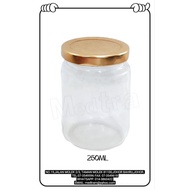 250ML Clear Round Glass Jar/sambal jar/Kaca Botol
