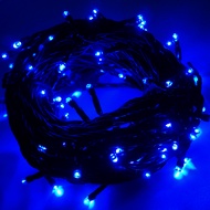 [特價]摩達客 100燈LED燈串聖誕燈 (藍光黑線)(附控制器跳機)