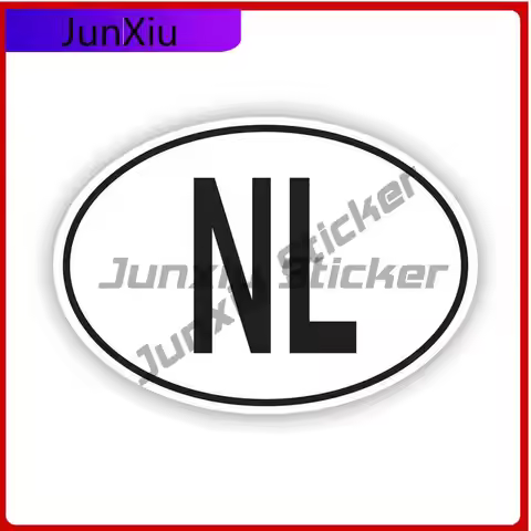 Nl Netherlands Country Code Oval Sticker Uv Protected Dutch Country Code Euro Ovals Car Sticker Viny