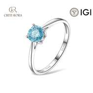 0.5 กรัม แหวนเพชรสีน้ำเงิน (LAB-Grown Diamond Ring) “เพชรปลูก คือ เพชรแท้”,มาพร้อมกับใบรับรอง IGI,สี