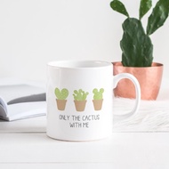 PUTIH Cactus Porcelain White MUG | Ceramic MUG | White MUG | Ceramic Cup | White Cup