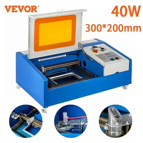 VEVOR CO2 Laser Engraver 40/50W CO2 Laser Engraving Machine 30*20cm Cut Tools for Wood Leather Woodw