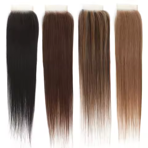 22 Inch Straight 4x4 Lace Closure 50g/pc Synthetic Heat Resistant Fiber Ombre Highlight 27-613 #30 #