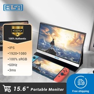 ELSA 15.6 Inch Portable Monitor FHD 1920X1080 With Type C Mini HDMI FreeSync For PC Laptop Xbox PS4 