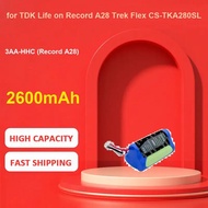 KiKiss Battery for TDK Life on Record A28 Trek Flex CS-TKA280SL,3AA-HHC (Record A28),2600mAh