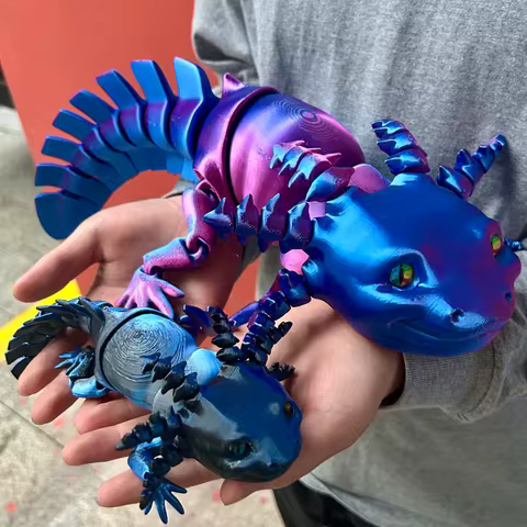 3D Printed Salamander Statue, Flexible 3D Printed Animal, Colorful Figurines Statue, Gifts, 43Cm/16.