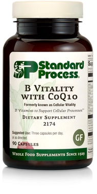Standard Process B Vitality with CoQ10 - Supports Cellular Processes with Thiamine, Biotin, CoQ10, V