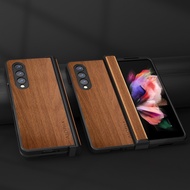 Case for Samsung Galaxy Z Fold 4 Fold4 zfold3 5G bamboo wood pattern Leather cover for galaxy z fold