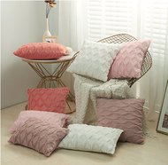 Plush Cushion Cover 50x50 40x40 45x45 30x50cm Sofa Pillow Case Geometric 3D Pattern Pillowcase Throw