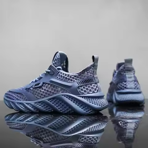 2026 Men's Sports Shoes Breathable Air Mesh Casual Style Summer Shoes PVC Outsole Round Toe Low Cut