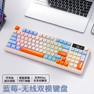 FreeWolf M96 Wireless Bluetooth Dual Mode Mechanical Feel Keyboard with Display Knob Gaming Keyboard