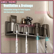 【Malay Delivery】Toothbrush holder, bathroom, no punching mouthwash cup, tooth cup wall mounted stora
