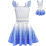 Girl Dress Cute Frozen Elsa Anna Princess Dresses Short sleeve Soft Lace for 4-9 Years