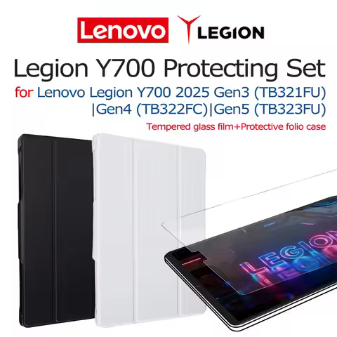 Original Lenovo Y700 Protecting Set Folio Case Tempered Glass Screen Protector Film Combo For Legion