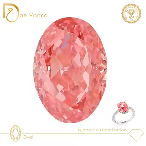 Pink Oval Cut Lab Created Diamond IGI Certified CVD HPHT VVS Clarity Oval Cut Lab Loose Diamonds For