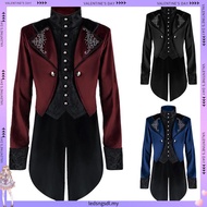 Men Victorian Medieval Coat Punk Tuxedo Halloween Cosplay Costume Tailcoat Gothic Steampunk Trench F
