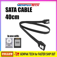 SATA 3 Cable for Desktop PC - HDD / SSD ( 40cm / Black ) Internal Hard Disk Solid State Drive 2.5" 3.5" Drive