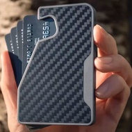 Suitable for Apple and Huawei mobile phone magnetic card bag RFID anti-theft brushing carbon fiber c