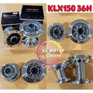 KAWASAKI KLX150 KLX 150 CHROME HUB SET COMPLETE FRONT &amp; REAR SPORTRIM DEPAN BELAKANG GANTANG SPOKE LIDI BUYUNG SPORT RIM