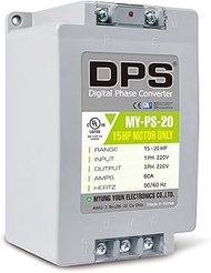 DPS Single Phase to 3 Phase Converter, MY-PS-20 Model, 15HP (11kW) 45 Amps, 200-240V, Digital Type, 