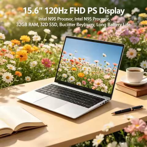 15.6" Laptop with 120Hz IPS Display, Intel N95, 32GB RAM, 2TB Fast SSD, Backlit Keyboard & Long Last