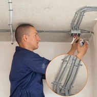 ✪PVC Pipe With Double Hole Plastic Conduit With Pipe Clamp Conduit Clamp U PVC Clip 2 Hole (50}FPY